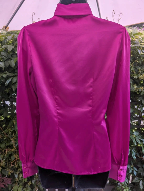 Hawes & Curtis Pussy Bow Blouse Fuchsia Pink UK8