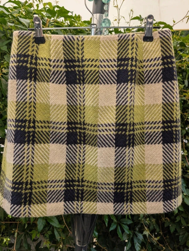 Hobbs Wool Check Mini Skirt Heritage Plaid UK8