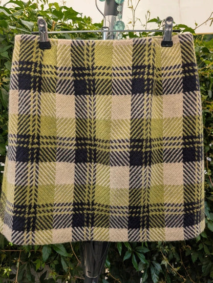 Hobbs Wool Check Mini Skirt Heritage Plaid UK8