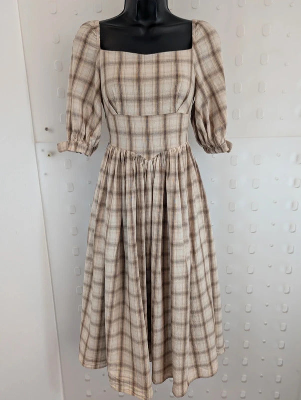 Lalaers Lolita Check Corset Full Skirt Dress Size S