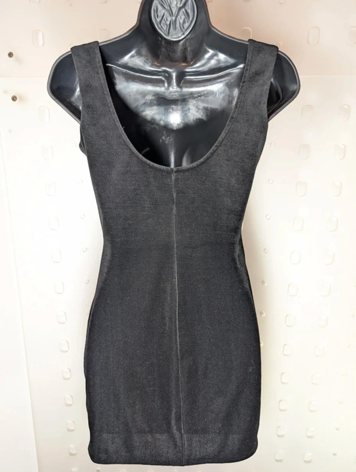 Vintage Dorothy Perkins Black Mini Dress Sweetheart Neckline UK 10