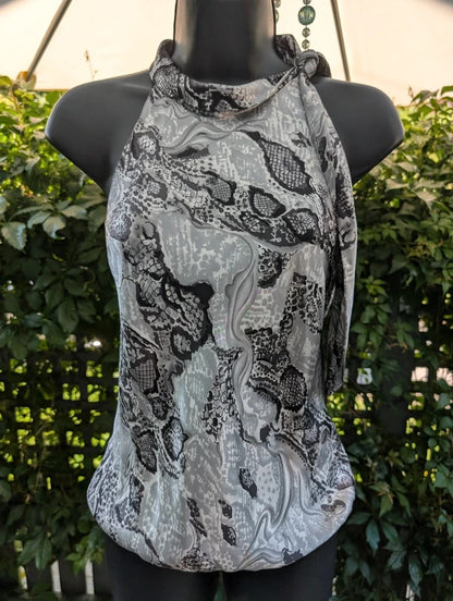 Precis Petite Silk Snake Print Top UK12