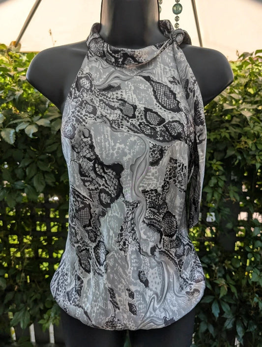 Precis Petite Silk Snake Print Top UK12