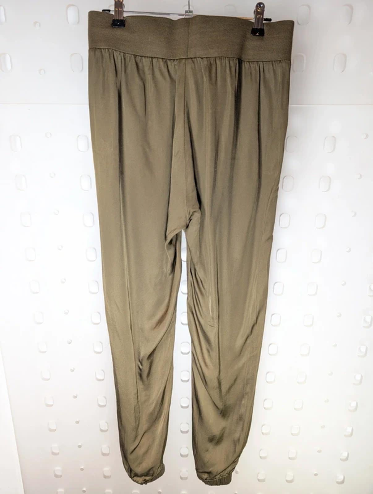 Nu Denmark Khaki Satin Cargo Joggers UK S