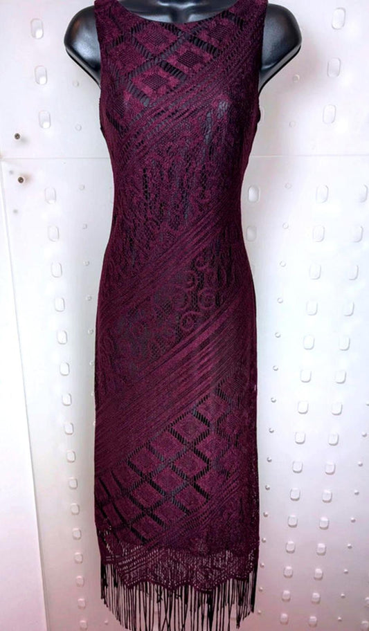 Berkertex black lace midi dress UK 12