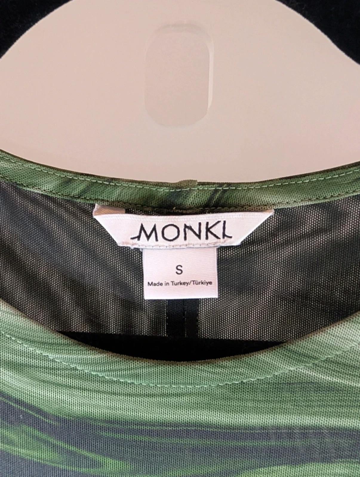 Monki green abstract mesh maxi dress size S