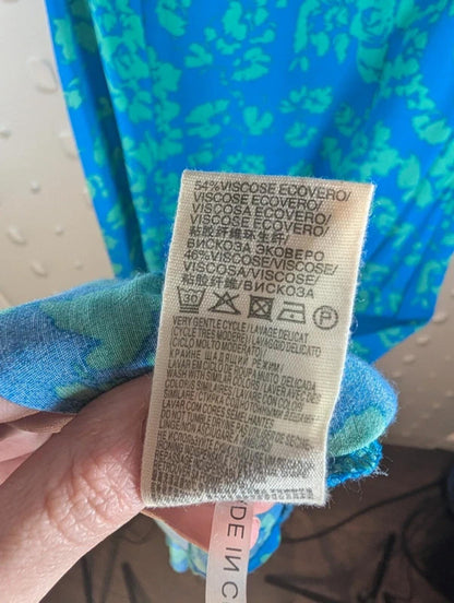 Suncoo Crista Floral Midi Dress T1 Puff Sleeve Sweetheart Neck