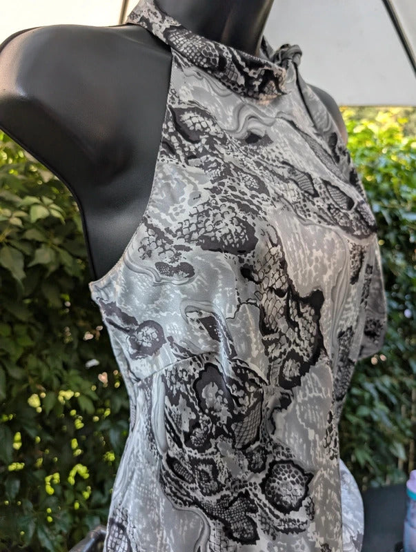 Precis Petite Silk Snake Print Top UK12