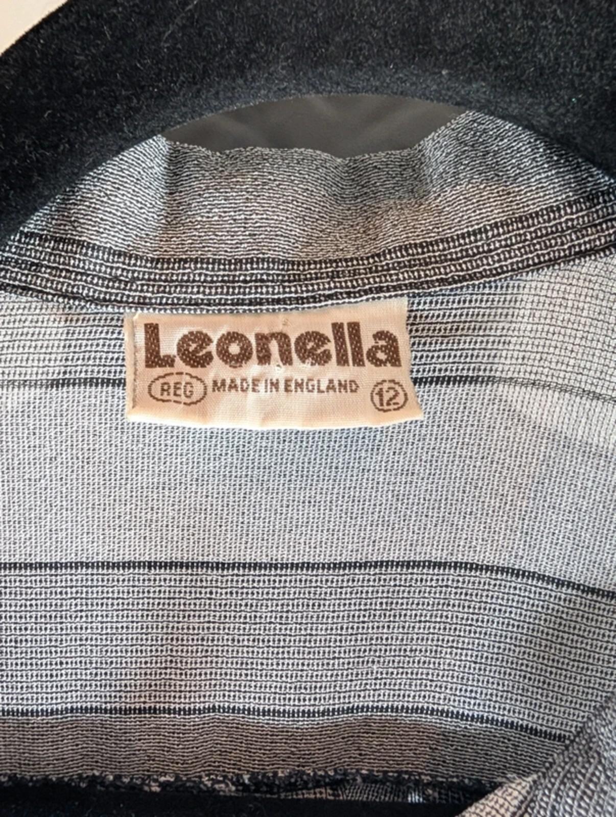 Vintage Leonella Grey Stripe Blouse Made In England UK12