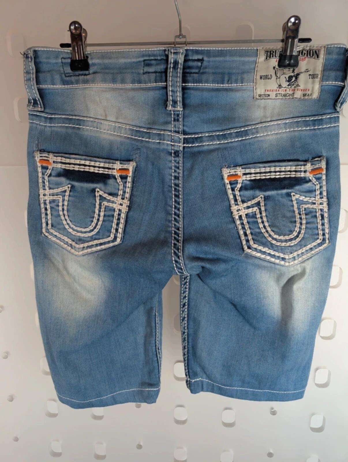 True Religion Denim Shorts Vintage Wash Waist 29
