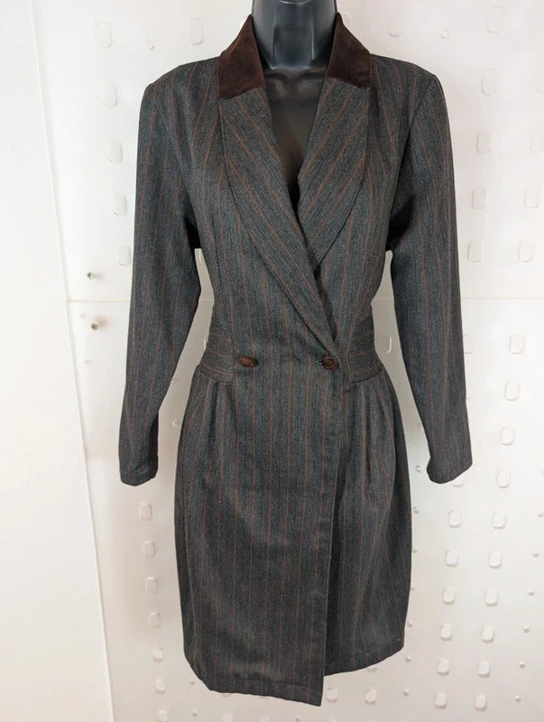 Vintage Natascia Charcoal Brown Velvet Heritage Dress
