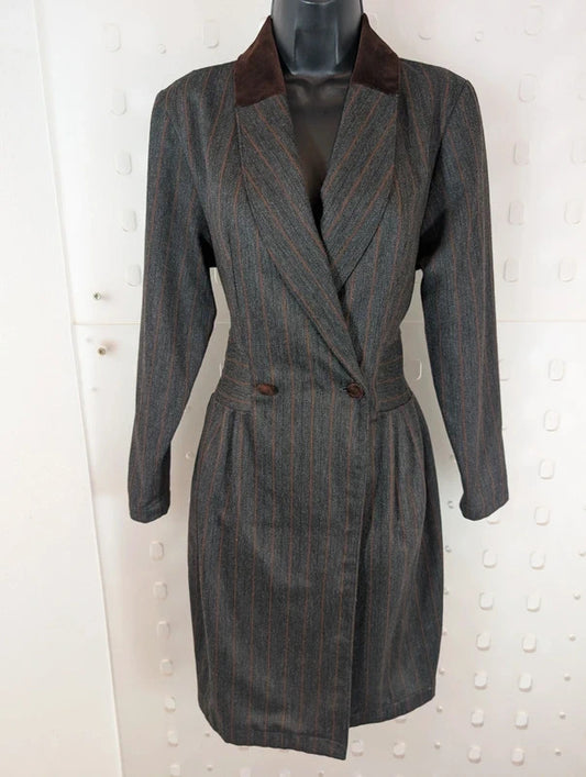 Vintage Natascia Charcoal Brown Velvet Heritage Dress