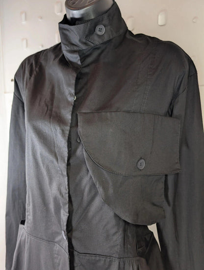Miss City Utility Dress Jacket Black UK 12  Asymmetric Hem