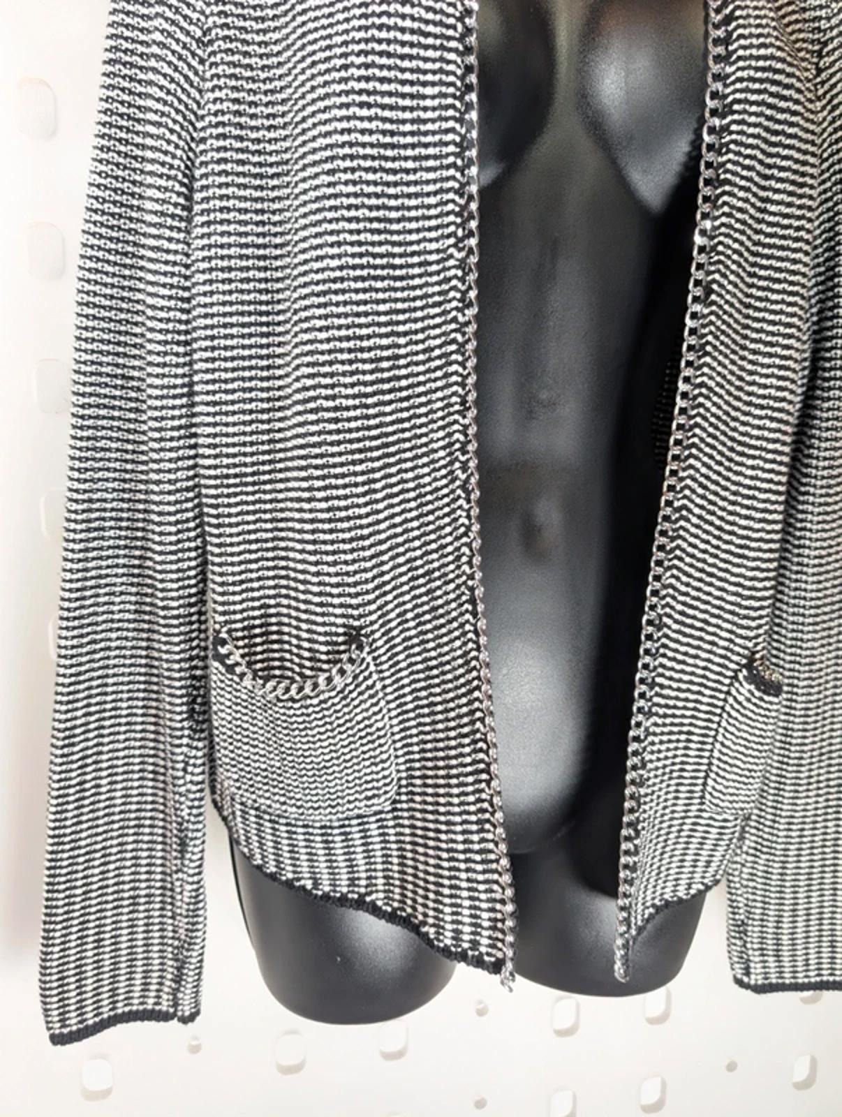 H&M Black Cotton Cardigan Chain Detail Size M