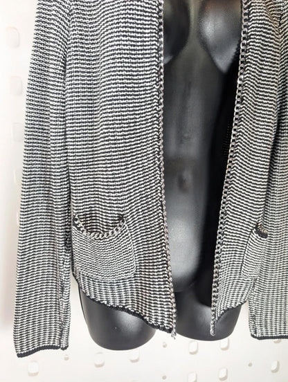 H&M Black Cotton Cardigan Chain Detail Size M