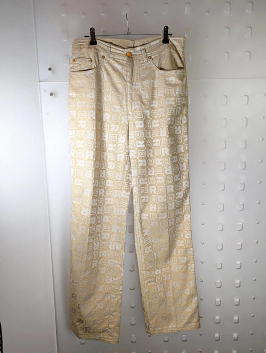 Rocco Barocco Gold Straight-Leg Trousers – Vintage Designer Medium