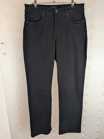 NYDJ Black Straight Leg Stretch Jeans UK12 US8 Made in USA