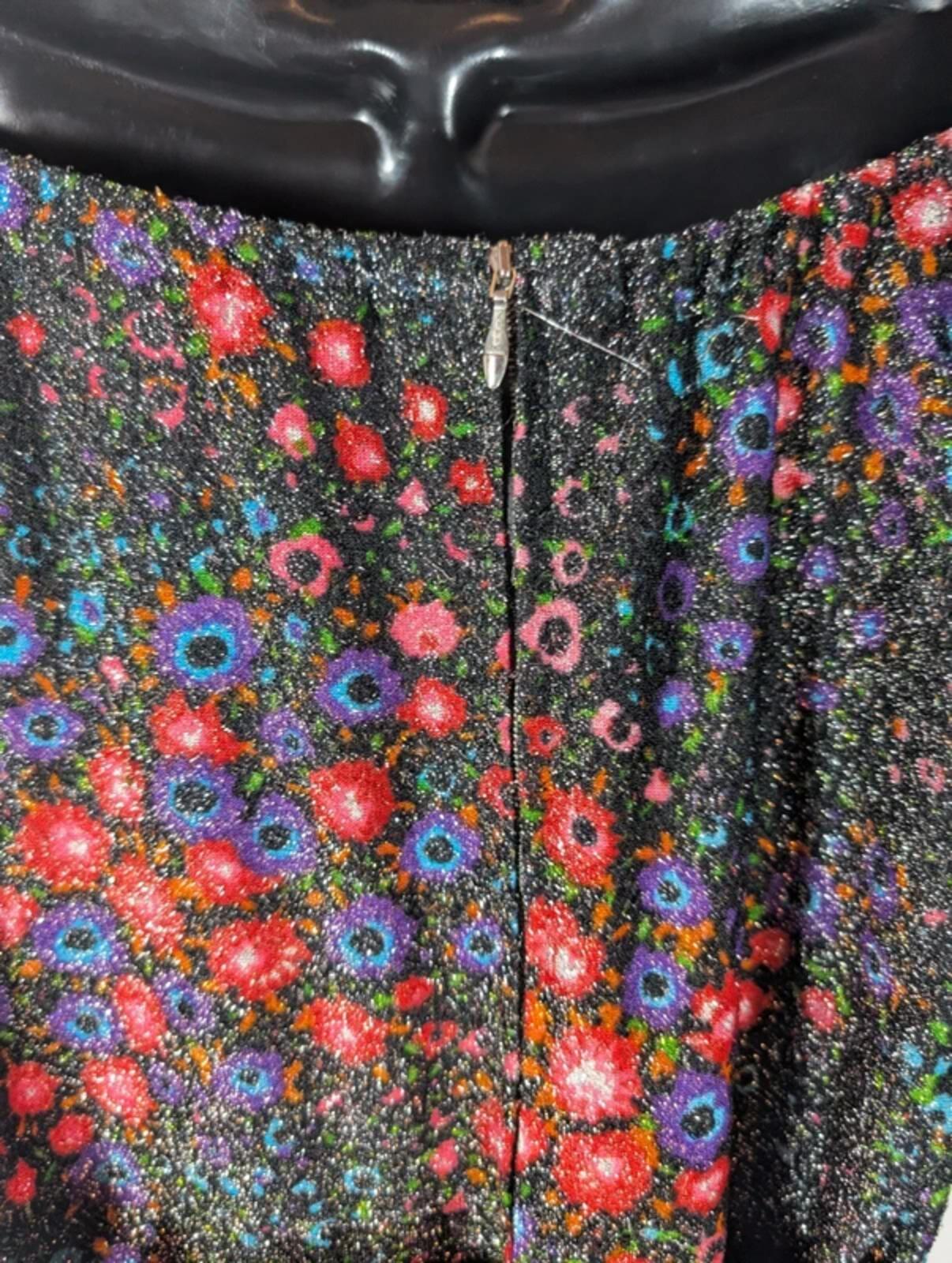 Vintage 1970s Trevira 2000 Floral Maxi Dress UK8/10