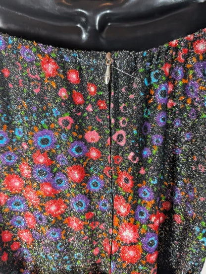 Vintage 1970s Trevira 2000 Floral Maxi Dress UK8/10