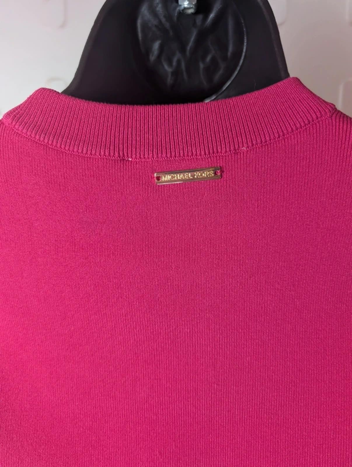 Michael Kors Pink Logo Tape Knitted Co-Ord Set XS Flared Skirt Viscose