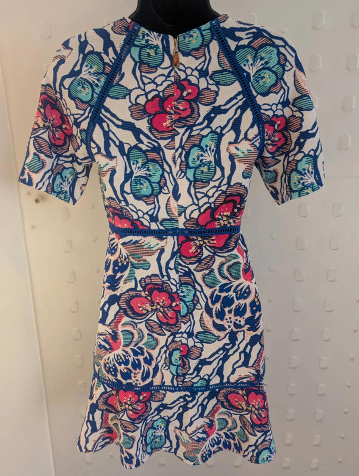 Juicy Couture XS UK6 Floral Textured Fit & Flare Dress
