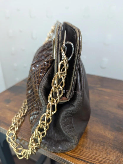 Jane Shilton vintage snakeskin shoulder bag, Made in England