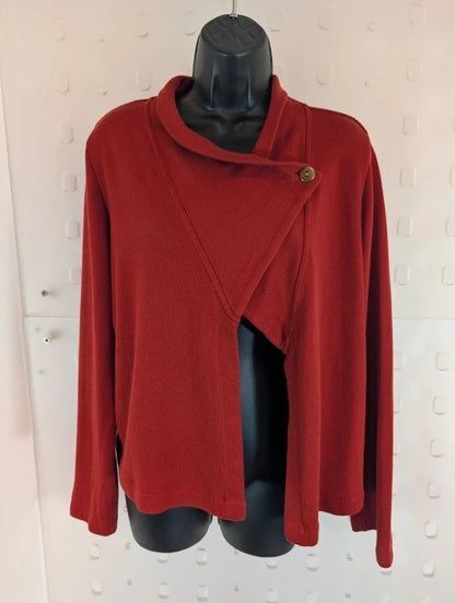 Nomads Organic Cotton Rust Asymmetric Cardigan M