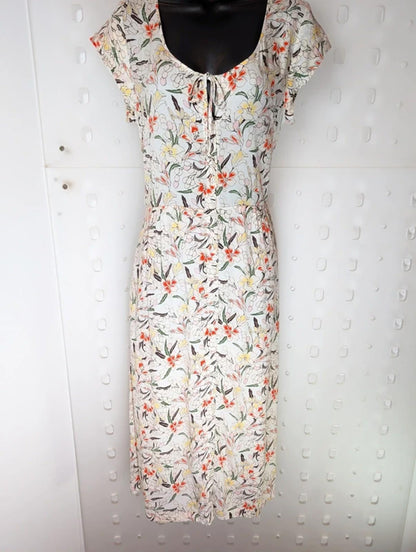 & Other Stories Floral Midi Dress Viscose EU 38 UK 10