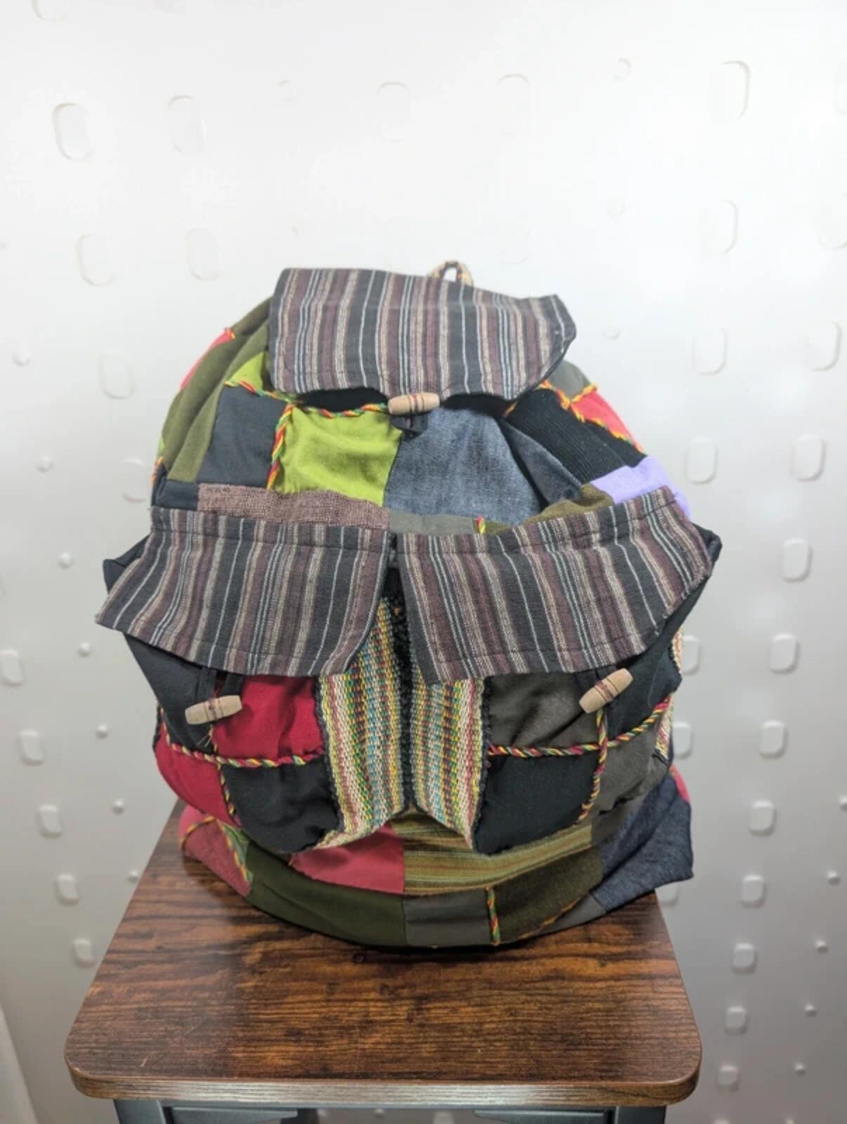 Boho Patchwork Backpack Festival Travel Rucksack Multicoloured