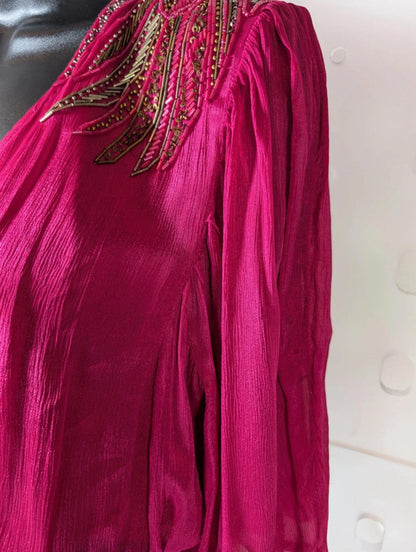 Louizon Astral Fuchsia Occasion Maxi Dress  UK 16 RRP £150
