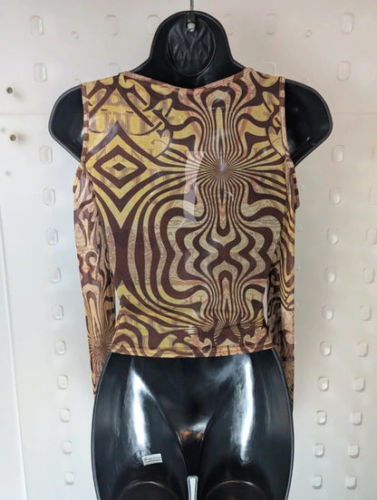 Urban Outfitters Mesh Cold Shoulder Top BNWT XS