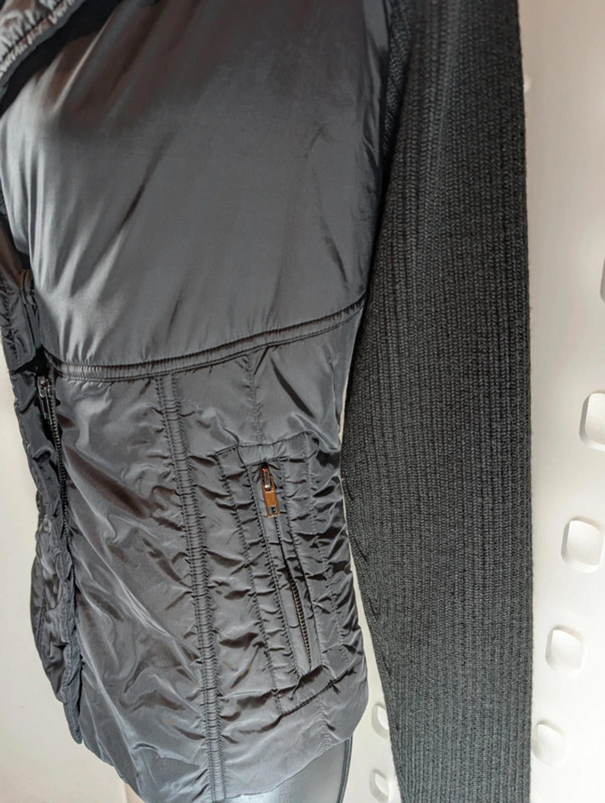Max & Co Quilted Jacket with Ribbed Knit Sleeves – UK 10