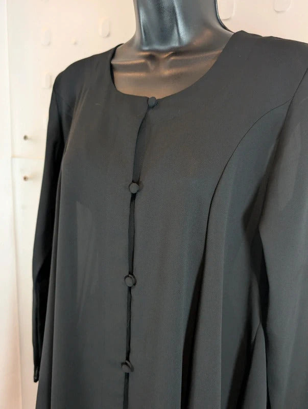 Vintage 90s Next Originals Sheer Black Longline Shirt UK8
