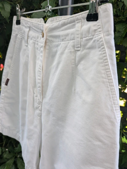 Vintage 1990s Next White Cotton High Waist Shorts UK6/8