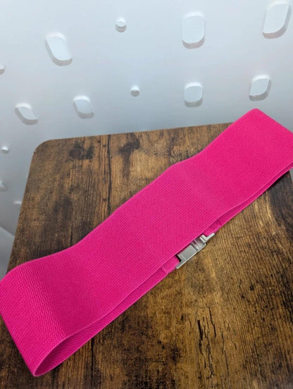 Vintage Style Wide Waist Belt Barbie Pink Medium