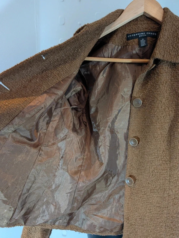 Vintage Josephine Chaus Petite Bouclé Boxy Jacket Size 10