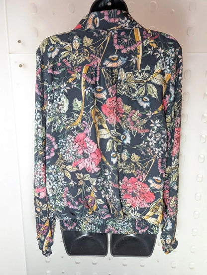 Cotswold Collection Dark Floral Blouse Shirred Hem UK 14