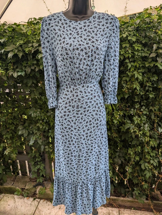 Nobody's Child EcoVero Floral Midi Dress Blue UK10