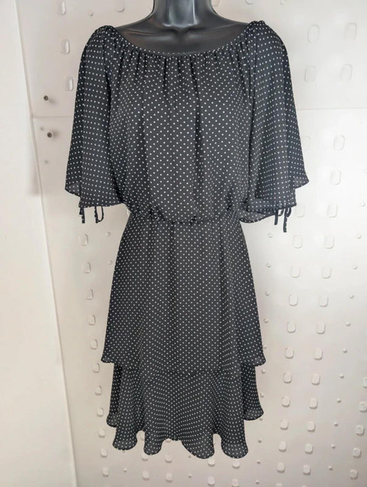 Joseph Ribkoff Polka Dot Dress UK10 Floaty Layered Occasion