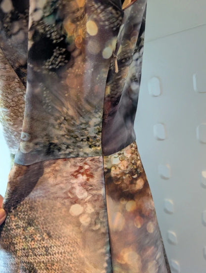 Ted Baker Sequin Print Fit & Flare Dress Size 3 UK12