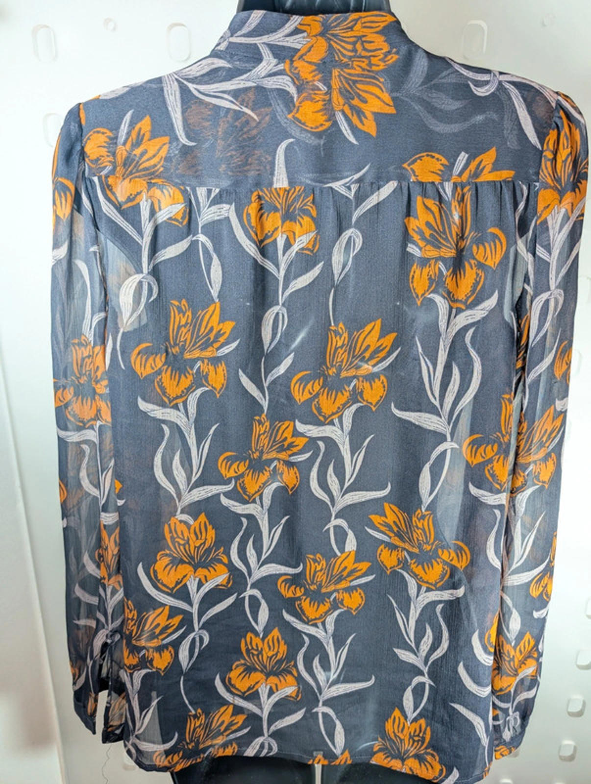 Great Plains sheer floral frill blouse – Size S