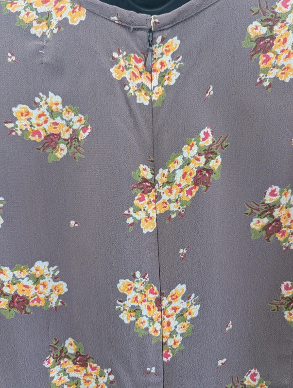 Alice Collins Floral Midi Dress Taupe UK10