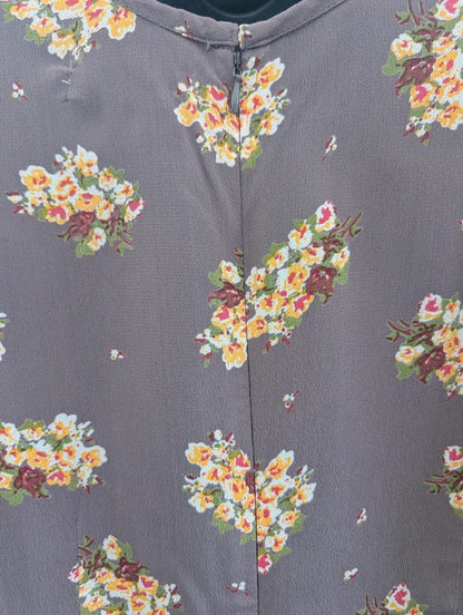 Alice Collins Floral Midi Dress Taupe UK10