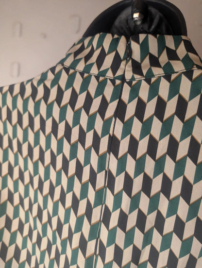 Blue Vanilla geometric print dress UK 10
