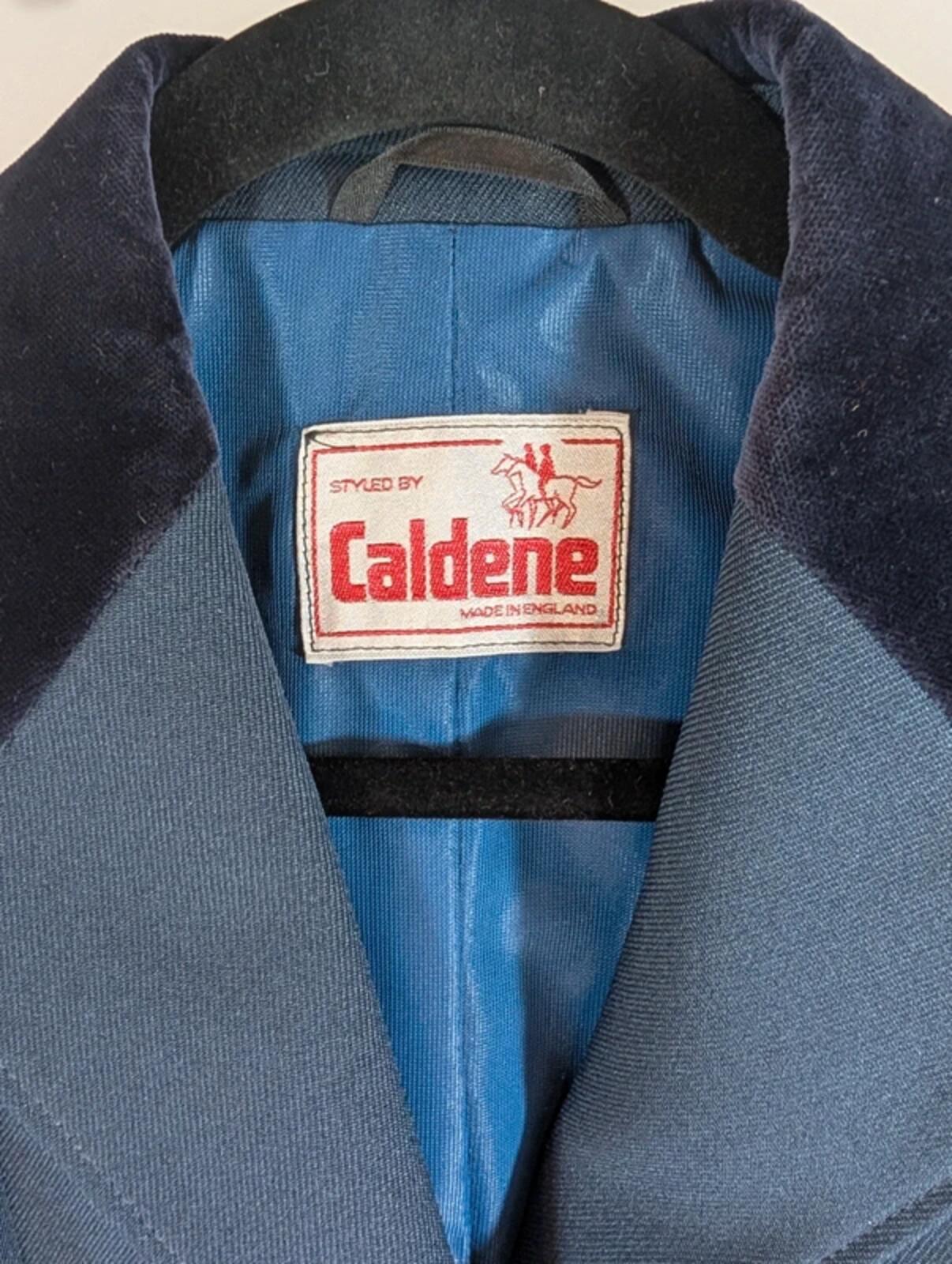 Vintage Caldene Equestrian Riding Jacket Navy Made in England Tailored UK 8/10