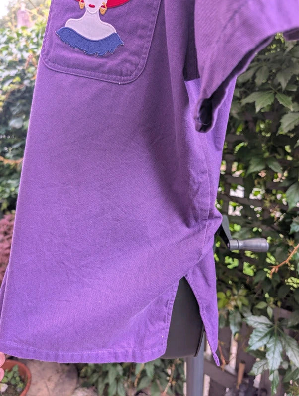 Vintage Infinity Fashions 'Warning' Purple Shirt Large
