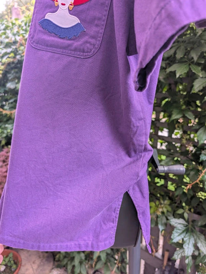 Vintage Infinity Fashions 'Warning' Purple Shirt Large