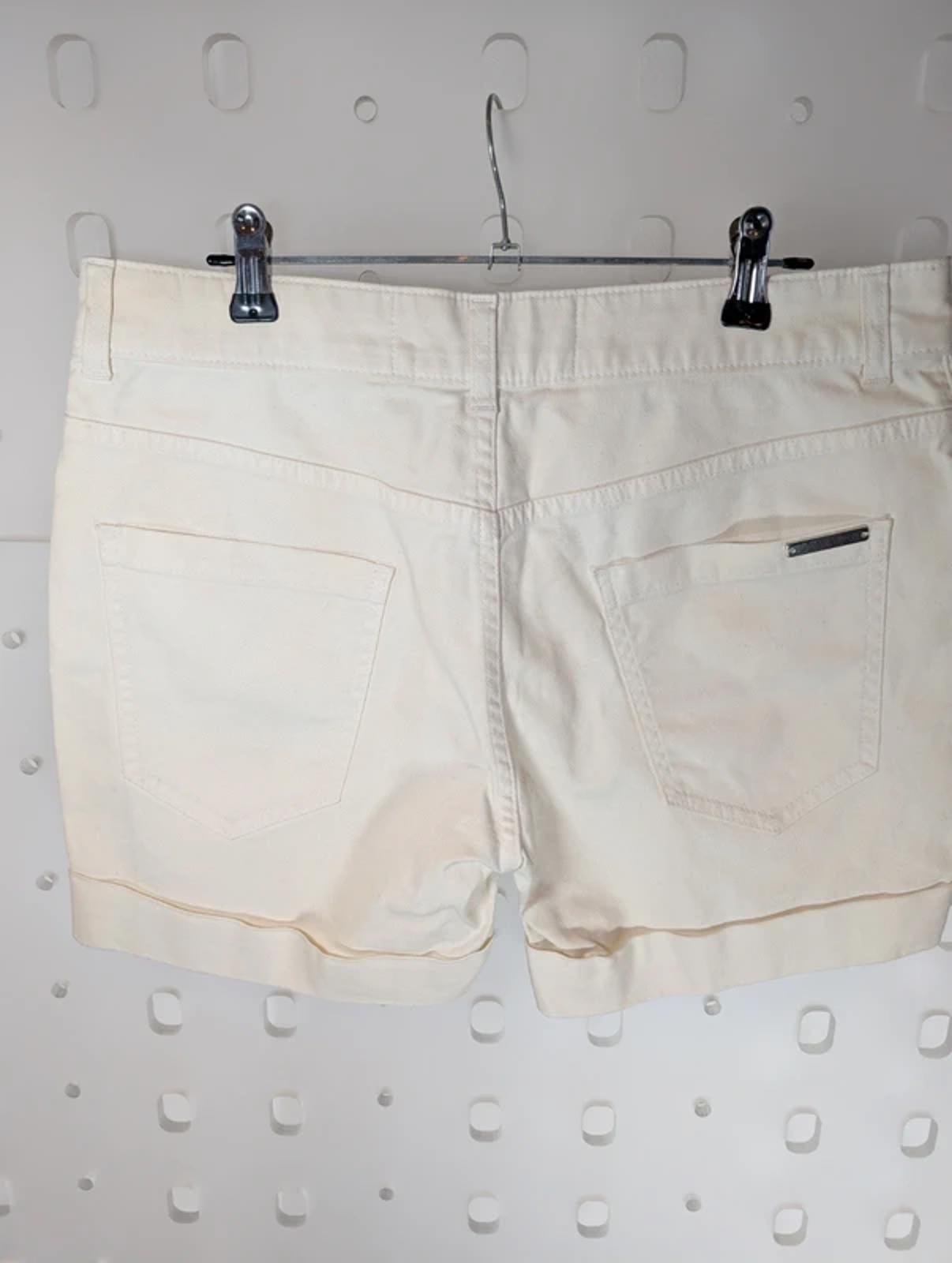Vintage Valentino White Denim Shorts Turn Up Hem Made in Italy