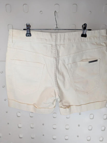 Vintage Valentino White Denim Shorts Turn Up Hem Made in Italy