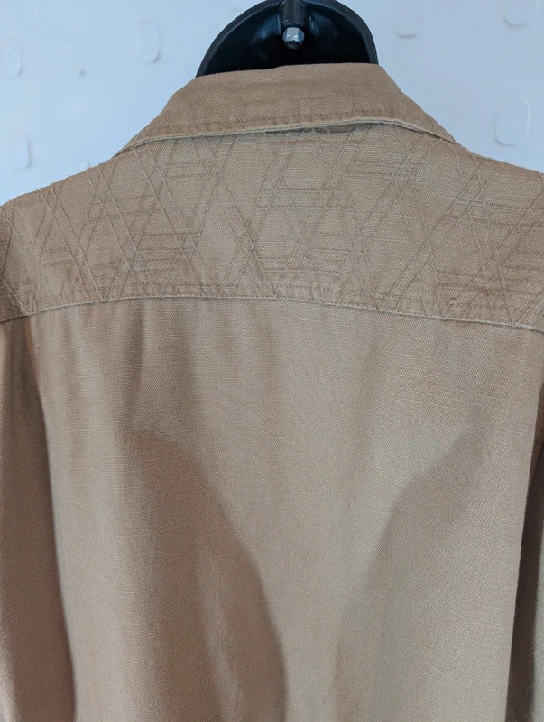 Violeta by Mango Khaki Embroidered Utility Jacket XL UK18/20